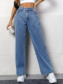 Autumn Casual High-waisted Straight-leg Jeans