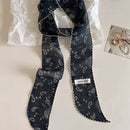 Korean-style Retro Floral Long Silk Scarf