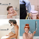 2Pcs Bath Grab Bar 11.8in Sturdy Stainless Steel Shower Safety Handle For Bathtub Toilet Stairway Anti-slip Handrail Balance Bar 220LBS Pull Force