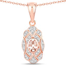 0.52 Carat Genuine Morganite and White Topaz .925 Sterling Silver Pendant