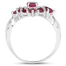 2.89 Carat Genuine Ruby .925 Sterling Silver Ring
