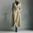 Elegant Versatile And Figure-flattering Long Coat Womens Trench-style Outerwear