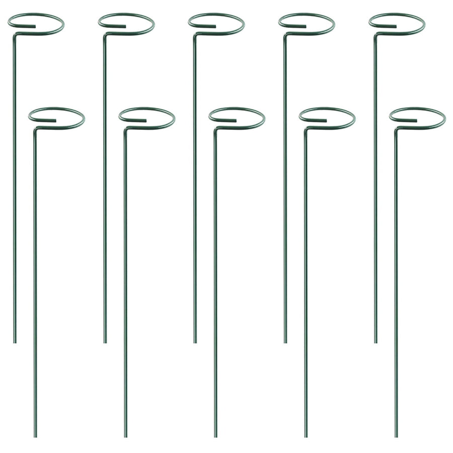 10Pcs 10in Plant Support Stakes Garden Flower Single Stem Support Stake Iron Plant Cage Support Ring For Tomatoes Orchid Lily Peony Rose Flower Amaryl