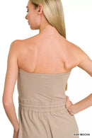 Zenana Tube Top Jumpsuit with Drawstring Waist