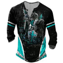Men's Medieval Digital Print Long Sleeve T-shirt