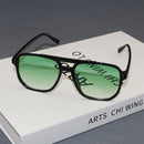 Square Double-bridge Fashionable Sunglasses