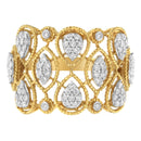 14K Yellow Gold Diamond Art Deco Ring (1/2 Cttw, H-I Color, I1 Clarity) - Size 7