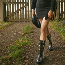 Stylish High-heeled Denim Boots Knee-high For Women
