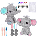 Elephant Crochet Kit Crochet Kit for Beginners DIY Knitting Supplies for Kids Adults 2 Types of Elephants
