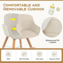 3-in-1 Convertible Wooden High Chair with Cushion-Beige