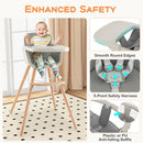 3-in-1 Convertible Wooden High Chair with Cushion-Gray