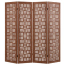 4-Panel Solid Wood Room Divider Folding Partition Stand