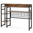 4-Tier Desk Shelf Desktop Display Rack with Metal Grid Panel and 6 Hooks