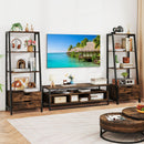 4-Tier Ladder Shelf with 2 Drawers 52.5 Inch Tall Freestanding Bookcase