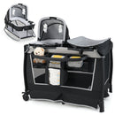 4-in-1 Convertible Portable Baby Play Yard with Toys and Music Player-Gray