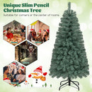 Pre-Lit Blue Artificial Christmas Tree Slim with 9 Lighting Modes