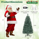Pre-Lit Blue Artificial Christmas Tree Slim with 9 Lighting Modes