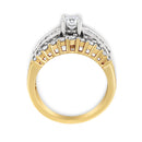 14K Yellow and White Gold 1 1/2 Cttw Round and Princess-Cut Diamond Band Ring (H-I Color, SI2-I Clarity)