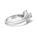 14K White Gold 3/8 Cttw Diamond Swirl Engagement Bridal Ring Set