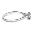 14K White Gold 7/8 Cttw Lab Grown Diamond Solitaire Cathedral Style Engagement Ring (F-G Color, VS1-VS2 Clarity) - Size 5