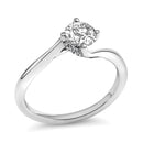 14K White Gold 4/5 Cttw Round Lab Grown Diamond Bypass Solitaire Engagement Ring (F-G Color, VS1-VS2 Clarity) - Ring Size 5