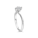 14K White Gold 4/5 Cttw Round Lab Grown Diamond Bypass Solitaire Engagement Ring (F-G Color, VS1-VS2 Clarity) - Ring Size 5