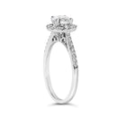 14K White Gold 1.00 Cttw Lab-Grown Diamond Oval Shaped Halo Engagement Ring (F-G Color, VS1-VS2 Clarity) - Ring Size 7