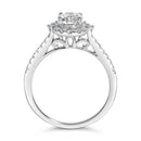 14K White Gold 1.00 Cttw Lab-Grown Diamond Oval Shaped Halo Engagement Ring (F-G Color, VS1-VS2 Clarity) - Ring Size 7