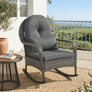 Patio Rattan Rocking Chair with Cushions - 400 LBS Capacity