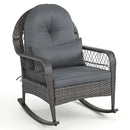 Patio Rattan Rocking Chair with Cushions - 400 LBS Capacity