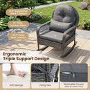 Patio Rattan Rocking Chair with Cushions - 400 LBS Capacity