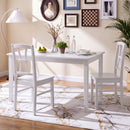 Dining Chairs Set of 2 with Cross Back and Rubber Wood Frame