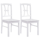 Dining Chairs Set of 2 with Cross Back and Rubber Wood Frame