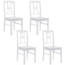 Dining Chairs Set of 4 with Cross Back and Rubber Wood Frame