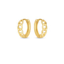 14k Yellow Gold Curb Huggie Hoop