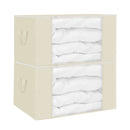 2Pcs Clothes Storage Bag 90L Large Capacity Foldable Closet Organizer with Thick Fabric Clear Window Dual-Zipper for Clothes Comforters Blankets Beddi
