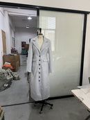 New Elegant Solid-color Lapel-tied Coat