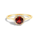 10K White Gold Purple Amethyst and 1/10 Cttw Diamond Halo Ring