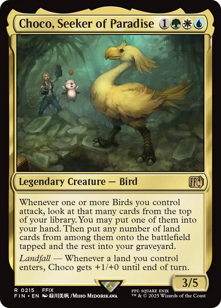 final fantasy chocobo pin mtg Choco, Seeker of Paradise (FIN-215)