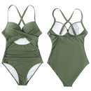WomenÕs One Piece Swimsuit Beachwear Swimwear Tummy Control Cutout High Waist Bathing Suit Wrap