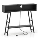 40" Console Table with Charging Station and LED Lights