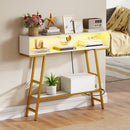 40" Console Table with Charging Station and LED Lights