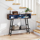 40" Console Table with Charging Station and LED Lights