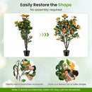 40 Inch Artificial Camellia Tree with 37 Flowers and River Stones in Pot
