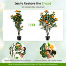 40 Inch Artificial Camellia Tree with 37 Flowers and River Stones in Pot