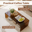 40-Inch Glass Coffee Table with Tempered Top