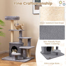 40 Inch Multi-level Cat Tower with Condo and Dangling Jingle Ball
