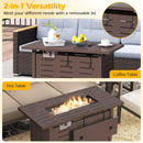 40 Inch Outdoor Propane Fire Pit Rectangle Gas Fire Table with Lava Rocks