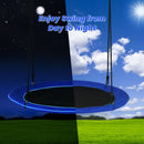 40 Inches Saucer Tree Swing Round with Lights for Kids and Adults-Navy