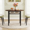 40" Round Dining Table with Storage Shelf for 4 People